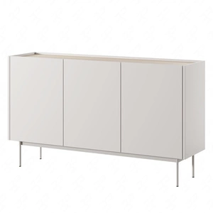 Kommode Vellore 144 cm beige elegante Kommode mit subtilem Charakter mit abgesenkter Platte in Eiche Farbton Metallbeine