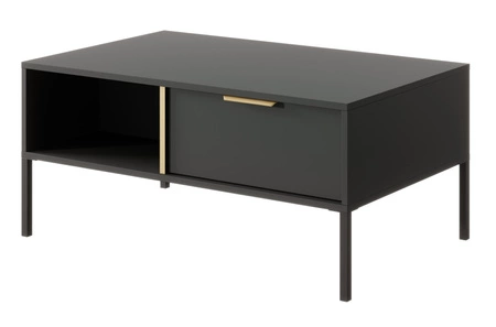 Golden Möbelset anthrazit modernes Design Schrankwand für Wohnzimmer oder Sitzungssaal Goldkante Griff