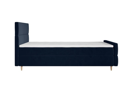 Boxspringbett Benet 100x200 dunkelblau Bett im modernen skandinavischen Stil mit gepolstertem Kopf- und Fußteil Bett mit Staukasten