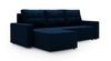 Ecksofa mit Schlaffunktion Pablos dunkelblau Universal-Ecksofa mit Bettwäsche-Container und dekorativer Steppung auf der Sitzfläche