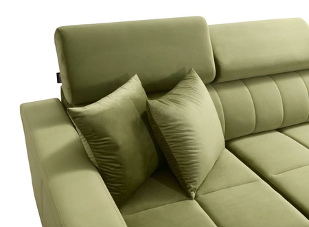 Sofa mit Schlaffunktion Nausa Braun mit verstellbaren Kopfstützen widerstandsfähig gegen Abrieb und Kratzer bequem zum Entspannen