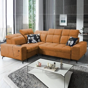 Ecksofa mit Schlaffunktion Buffalo II honey links funktionelles und stilvolles Ecksofa mit verstellbaren Kopfstützen