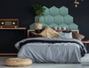 Gepolstertes Paneel Hexagon 30x26 cm Marine stilvolle Wand Panel Velours Stoff modische Dekoration jedes Interieur