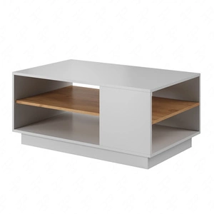 Couchtisch Space weiß / Eiche Handwerk Gold modernistisches Design und moderne Form der Möbel auslaufsicher oben