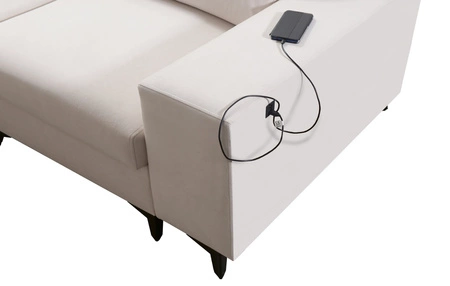 Ecksofa mit Schlaffunktion Kelly Sleek lavendelrosa linke geflochten bequem und funktional Ecksofa Bett für Wohnzimmer