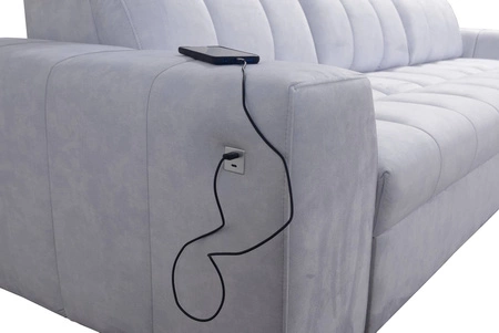 Ecksofa mit Schlaffunktion Luigi honig/schwarz rechtes Ecksofa mit zwei Bettkästen Stoff mit einer interessanten Struktur