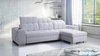 Ecksofa mit Schlaffunktion Luigi grau Esche rechts Ecksofa mit zwei Bettkästen Stoff mit interessanter Struktur