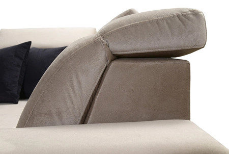 Ecksofa mit Schlaffunktion Kelly Sleek II braun rechte Seite elegantes Ecksofa für Wohnzimmer aus strapazierfähigem Webstoff