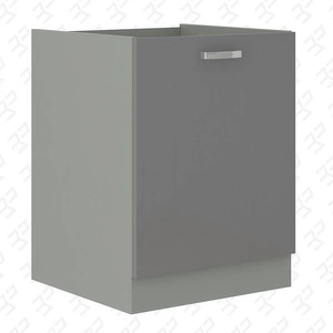 Küchenhochschrank mit Regal Grauer 60 D 1F BB dampf-, hitze- und auslaufsicher