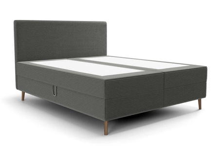 Boxspringbett Totti 180x200 graphit stilvolles Bett mit Bettzeug Lagerung dreidimensionalen Stoff mit ausdrucksvollen Streifen