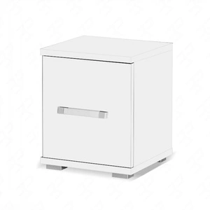 Nachttisch Maximus Weiß funktionelles Möbelstück für ein Schlafzimmer oder ein Jugendzimmer Kante mit einem speziellen Furnier beendet