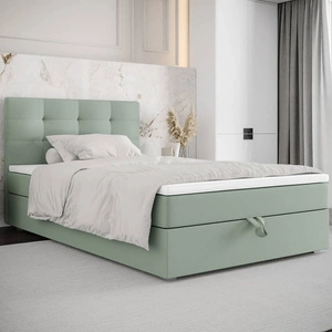 Boxspringbett Flint 90x200 mint im modernen skandinavischen Stil mit gepolstertem Kopfteil Bett mit Staukasten