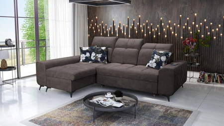 Ecksofa mit Schlaffunktion Buffalo braun links funktionelles und stilvolles Ecksofa mit Bettkasten