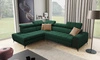 Ecksofa mit Schlaffunktion Bolmso VII grün links äußerst elegantes Ecksofa für Wohnzimmer mit Schublade und Bettzeugbehälter