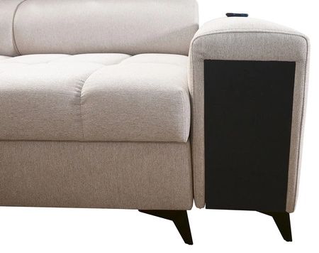 Ecksofa mit Schlaffunktion Bolmso III grün rechts Ecksofa mit Bettzeugbehälter Vollauszug in der Seite des Möbels