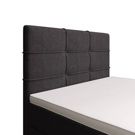 Boxspringbett Fresno 90x200 graphit im modernen skandinavischen Stil mit gepolstertem Kopfteil Bett mit Staukasten