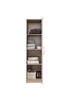 Kleiderschrank Caspe 50 cm hell sonoma Eiche / weiß modernes Design ABS-Finish und Aluminium-Griffe