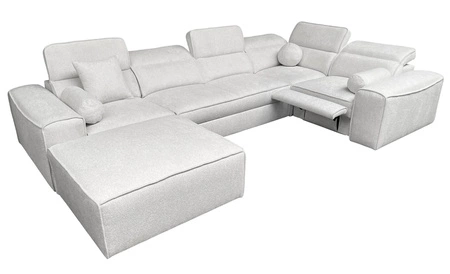 Ecksofa mit Schlaffunktion Viano IV Lux patina linke Ausführung Ecksofa mit ausziehbarem Fußteil großer Bettzeugbehälter