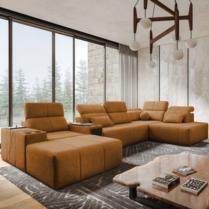 Ecksofa mit Schlaffunktion Tesalia V honey links komfortables Ecksofa mit Schublade und Schiebefunktion der Rückenlehne