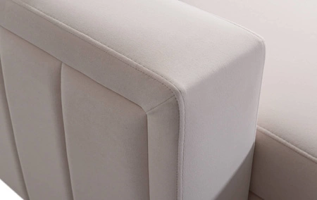 Ecksofa mit Schlaffunktion Savona hellgrau links komfortables und elegantes Ecksofa mit verstellbaren Kopfstützen Ziernaht