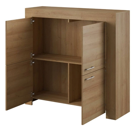 Möbelset Neba Eiche riviera moderne Schrankwand ideal für Wohnzimmer und Sitzungssaal in Originalfarben