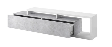 RTV Schrank Bota 219 cm weiß / Beton colorado modernes Design und asymmetrische Körper resistent gegen Schäden
