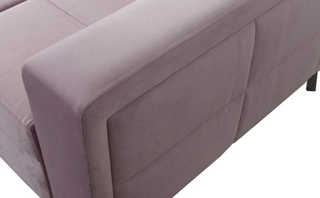 Ecksofa mit Schlaffunktion Nausa III graphit links Samt stilvolles bequemes Ecksofa verstellbare Kopfstützen Bettzeugcontainer