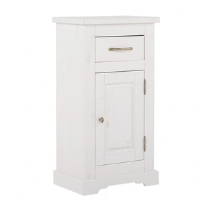 Badezimmer Schrank Romantic 45 cm weiß unkonventionelles Design Schrank aus Holz dezente Fräsungen an der Frontstruktur