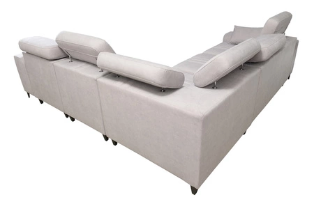 Ecksofa mit Schlaffunktion Castel III rosa rechtes Ecksofa mit zwei Bettkästen verstellbare Kopfstützen