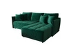 Schlafsofa Oroso Flasche grün rechts weicher Samtstoff mit hydrophober Beschichtung Bettzeug Container