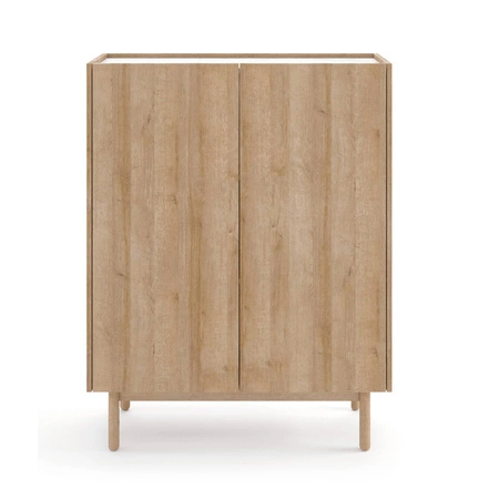 Möbelset Boho Eiche Riviera / Marmorbianco Elegantes Design Wohnzimmerwand im modernen Stil dekorative Marmorböden