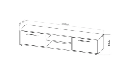RTV-Schrank Maxione 190 cm weiß geräumiger TV-Schrank im klassischen Stil einfaches Design universelle Farben