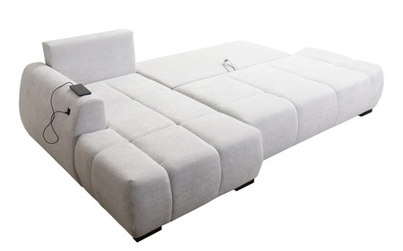 Ecksofa mit Schlaffunktion Gentle schwarz linke Seite stilvolles Design Ecksofa Bett zeichnet sich durch seine abgerundete Form