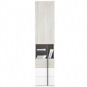 Bücherregal Remona 45 cm Eiche wilton weiß / weiß ideal für Jugendzimmer modernes Design geräumiges Bücherregal