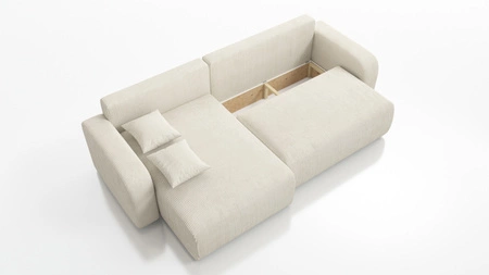 Ecksofa mit Schlaffunktion Fiesta XL grau Esche universal in Konfiguration Ecksofa mit Bettkasten Webstoff