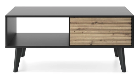 Couchtisch Saipan Schwarz / Eiche Artisan Elegantes Möbeldesign im modernen Stil Tischplatte beständig gegen verschüttete Flüssigkeiten