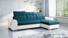 Ecksofa mit Schlaffunktion Luigi türkis / weiß rechtes Ecksofa mit zwei Bettkästen Stoff mit interessanter Struktur