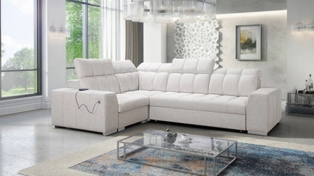 Ecksofa mit Schlaffunktion Luigi II hellbeige links Komfort bei der täglichen Erholung Ecksofa mit einem Bettkasten