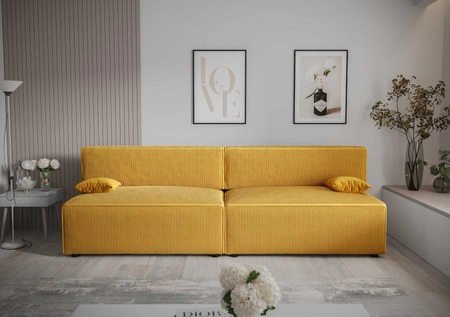 Brandon XL Schlafsofa Honig modernes Design und breite Funktionalität dreidimensionalen Stoff mit ausdrucksvollen Streifen
