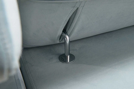 Ecksofa mit Schlaffunktion Rava IV navy blau links Samt Komfort während der täglichen Ruhe Container für Bettzeug