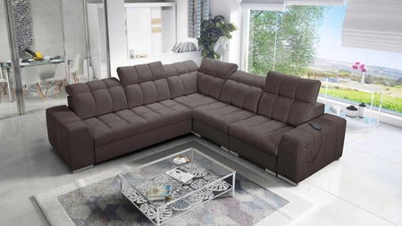 Ecksofa mit Schlaffunktion Luigi III braun rechts bequemes Ecksofa für das Wohnzimmer perfekt für die tägliche Entspannung
