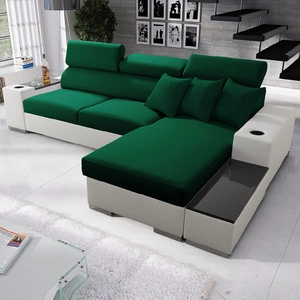 Ecksofa mit Schlaffunktion Provo bottle green / white rechtes Ecksofa mit Bettzeugablage und Funktionserweiterung
