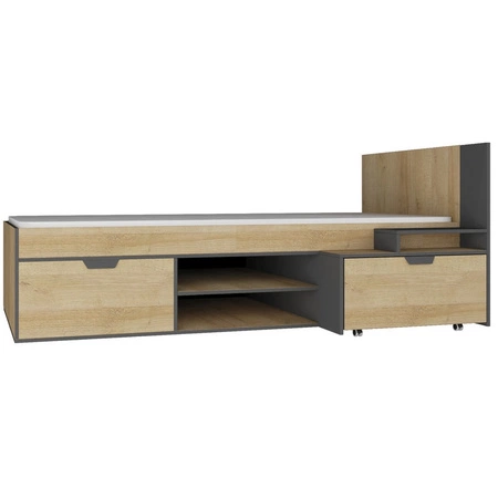 Nano Kindermöbel Set 2 graphit / Eiche riviera ideal für ein trendiges Jugendzimmer