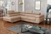 Ecksofa mit Schlaffunktion Ganta beige linke Seite moderner Veloursstoff garantiert höchsten Komfort und Funktionalität