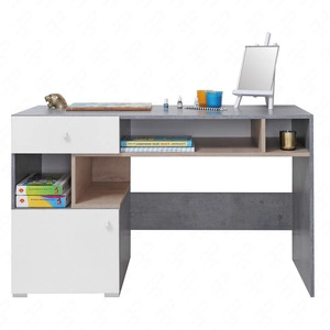 Schreibtisch mit Schublade Epsilon 125 cm Beton / weiß / Eiche stilvoll und funktionell für das Jugendzimmer