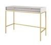 Konsolentisch Lovro grau mit Schubladen ein stilvolles und funktionelles Möbelstück für den Flur, das Wohnzimmer oder das Büro, goldfarbener Rahmen