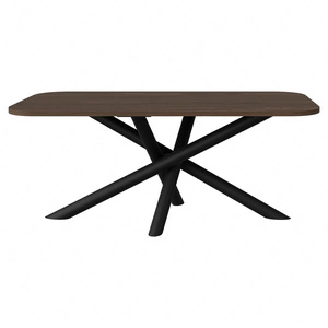Lyon Tisch 90x185 cm wisconsin walnuss / schwarz stilvoller Esstisch auf Designer-Spinnenbeinen höhenverstellbar