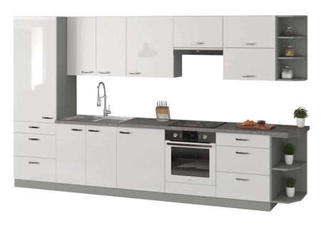 Küchenmöbelset Bianka 350 cm Hochglanzfronten ideal für moderne skandinavische und klassische Einrichtungsstile