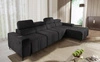 Ecksofa mit Schlaffunktion Castel XII graphit rechte Seite stilvolles und bequemes Ecksofa für das Wohnzimmer funktionelle verstellbare Kopfstützen
