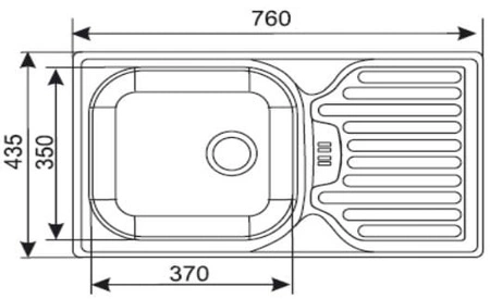 Einbeckenspüle mit Abtropffläche ES760